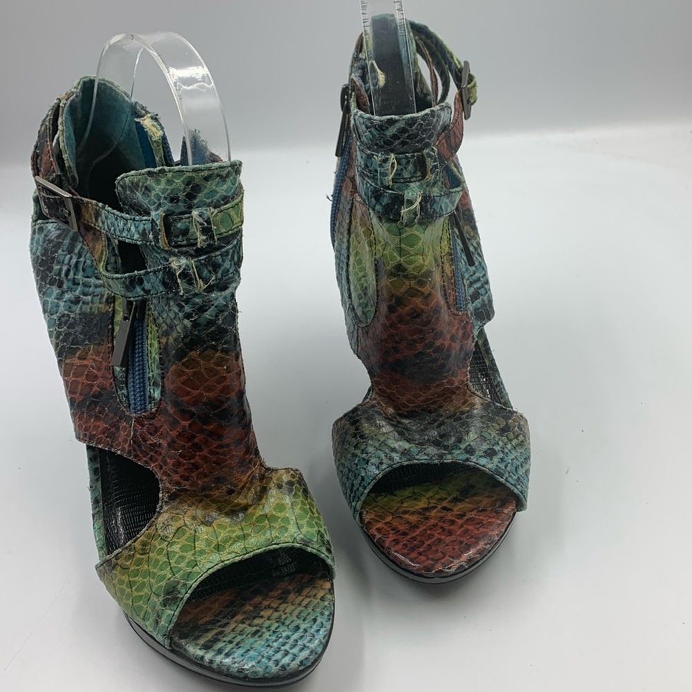 High heel platform booties.